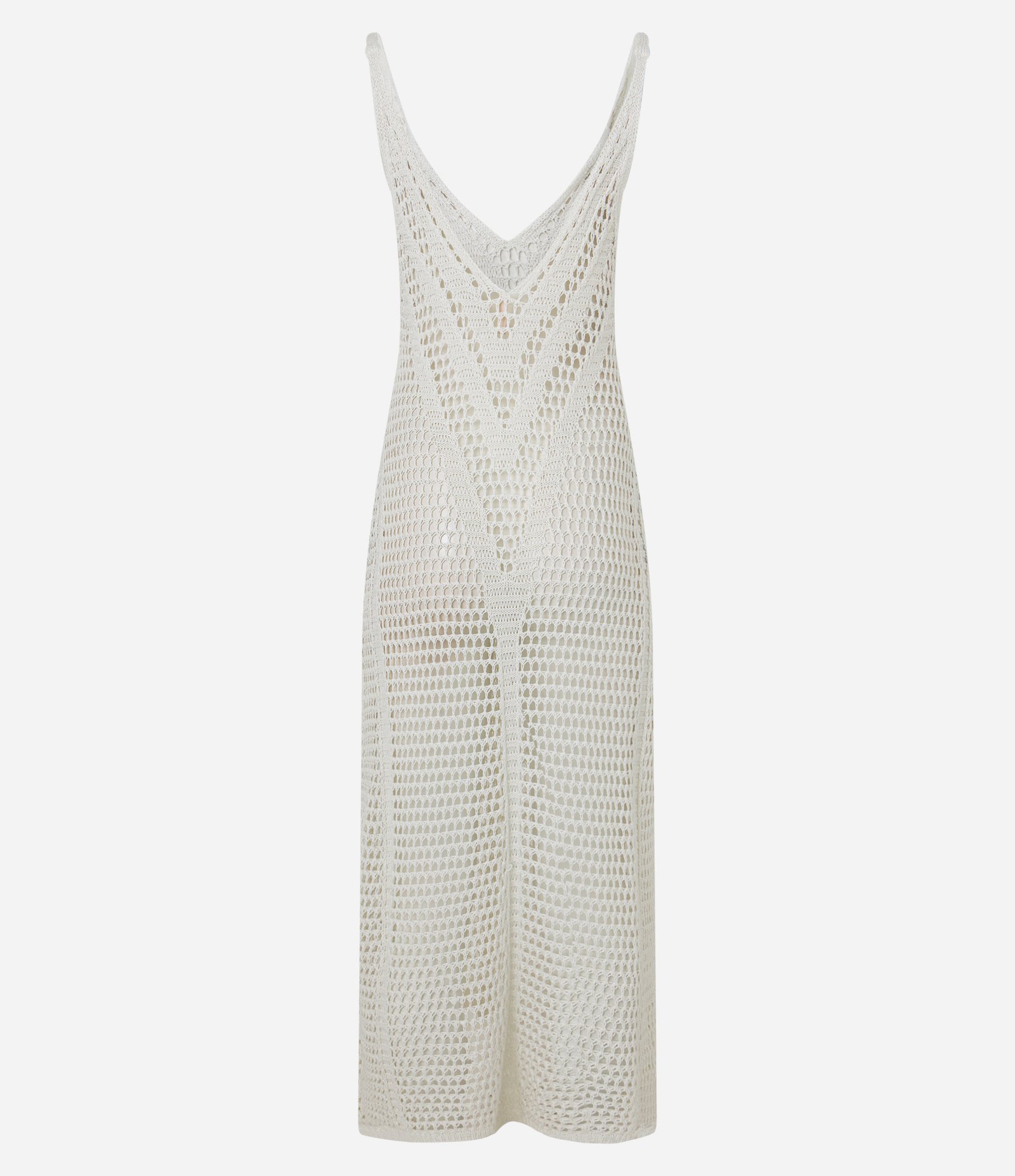 Saída de Praia Vestido com Efeito Crochê Branco 6