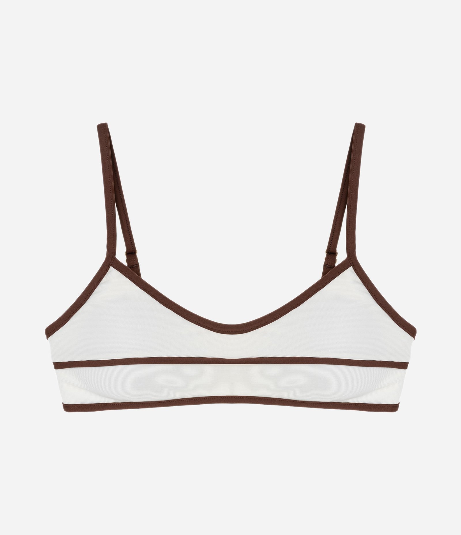 Biquíni Top Camisetinha em Microfibra Texturizada com Viés Contrastante Branco 5