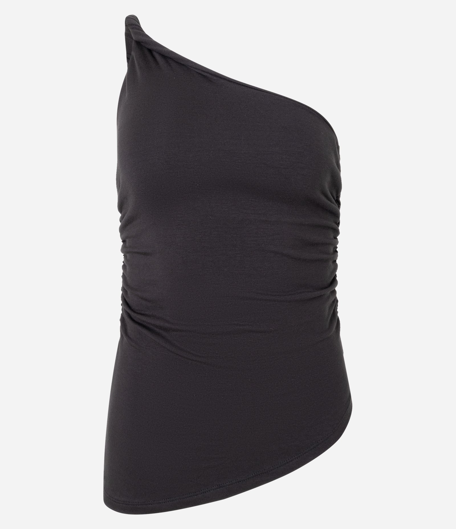 Blusa em Ribana com Um Ombro Só e Alça Torcida Preto 5