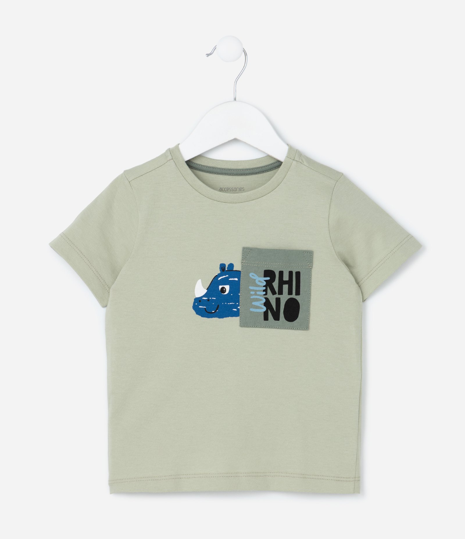 Pijama Infantil com Bolsinho e Estampa Rinoceronte - Tam 2 a 4 Anos Verde 2