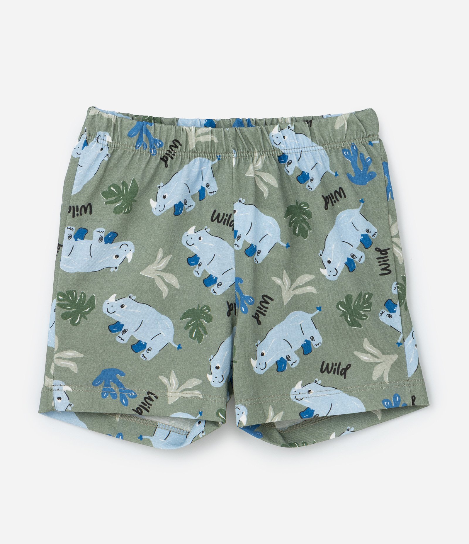 Pijama Infantil com Bolsinho e Estampa Rinoceronte - Tam 2 a 4 Anos Verde 4