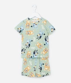 Pijama Curto Infantil com Estampa Bluey