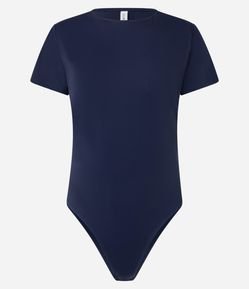 Body Básico em Poliamida com Mangas Curtas