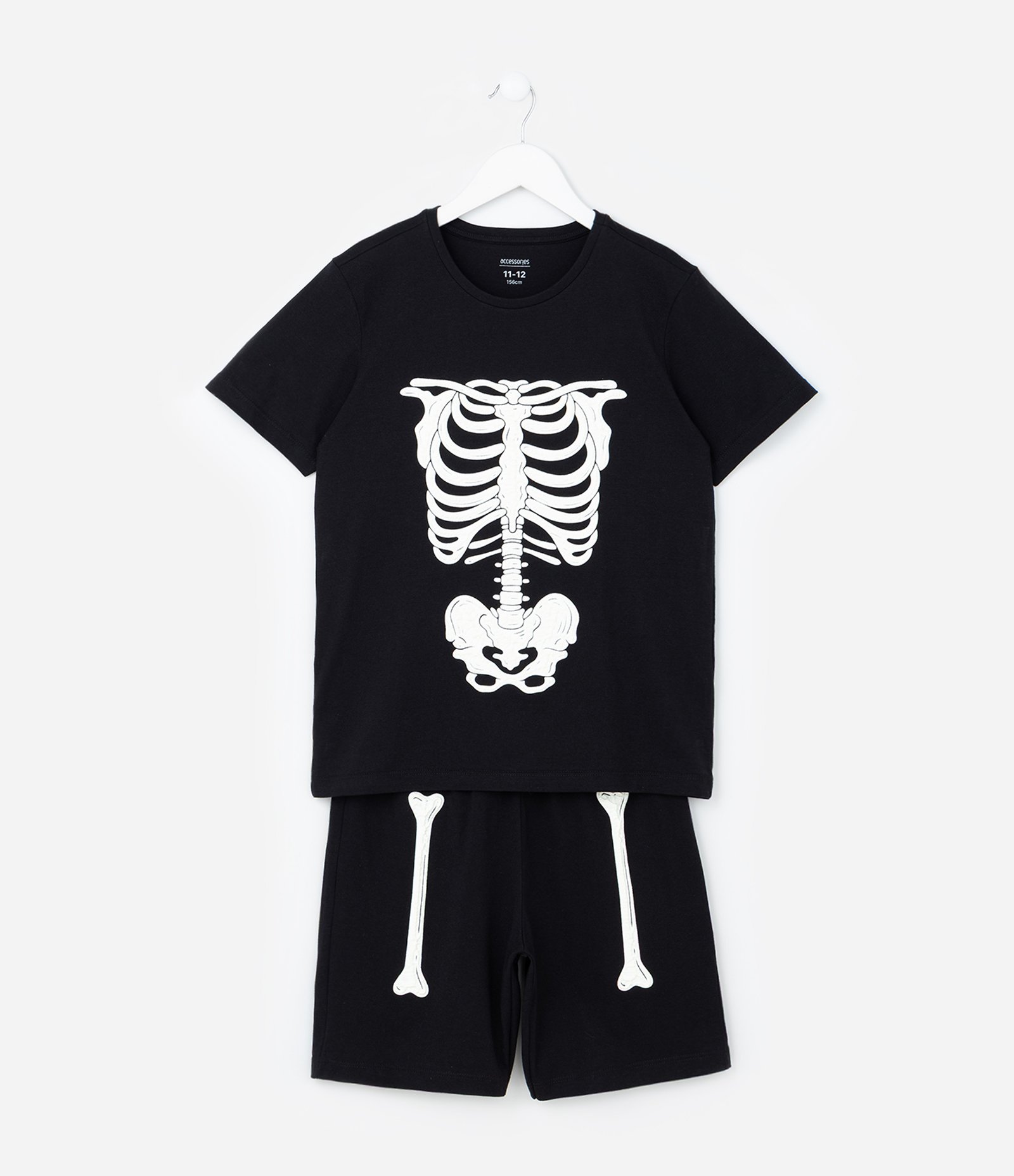 Pijama Infantil Estampa Esqueleto de Halloween - Tam 5 a 14 Anos Preto 1