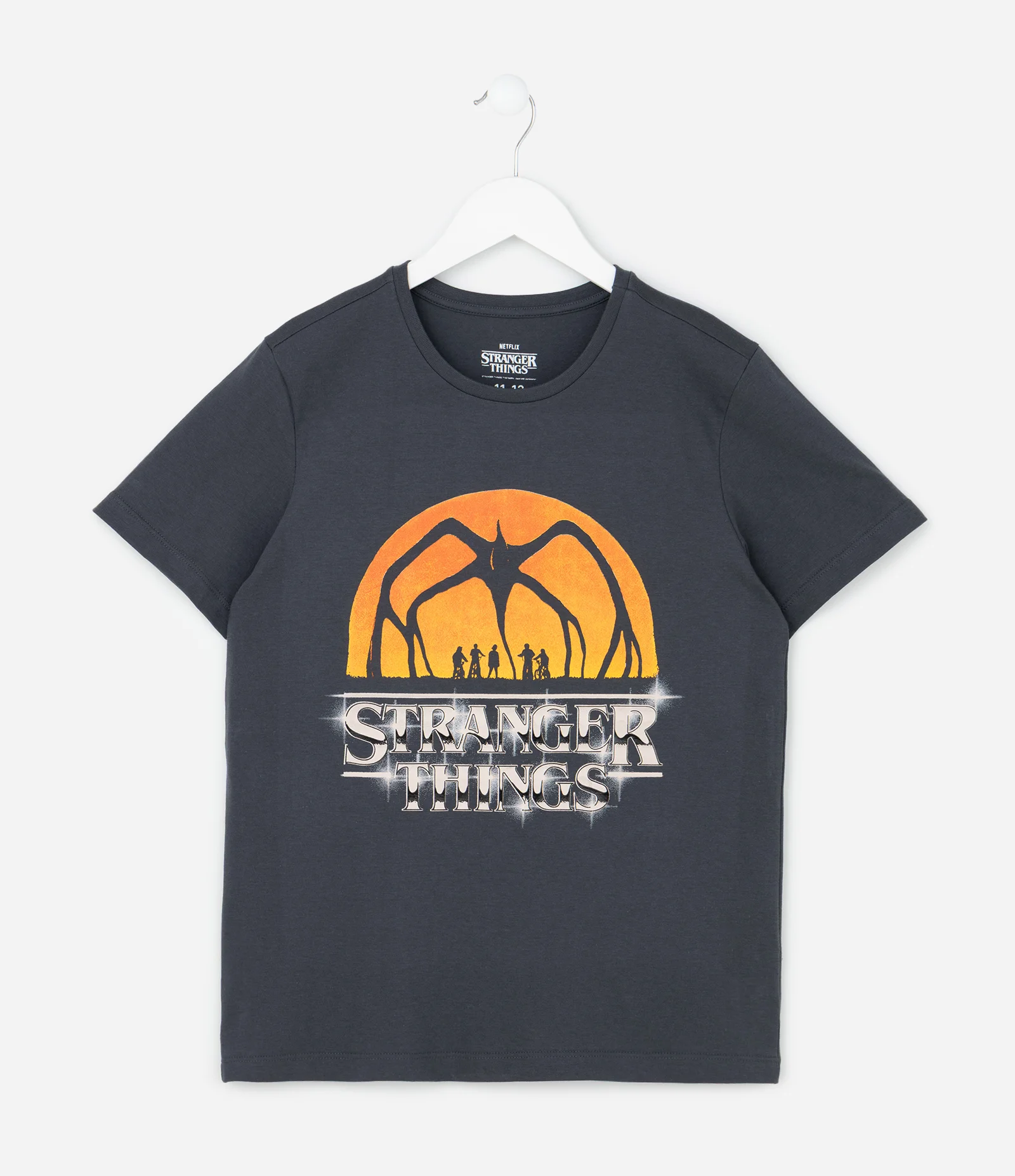 Pijama Infantil com Estampa Stranger Things - Tam 10 a 16 Anos Cinza/Marrom 2