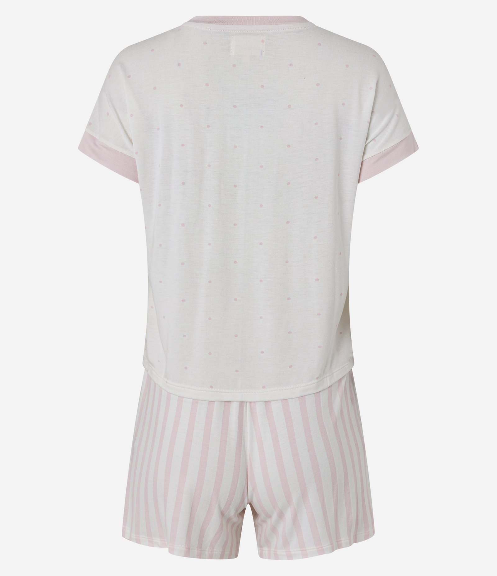 Pijama Short Doll com Estampa Listras e Poá Off White 5