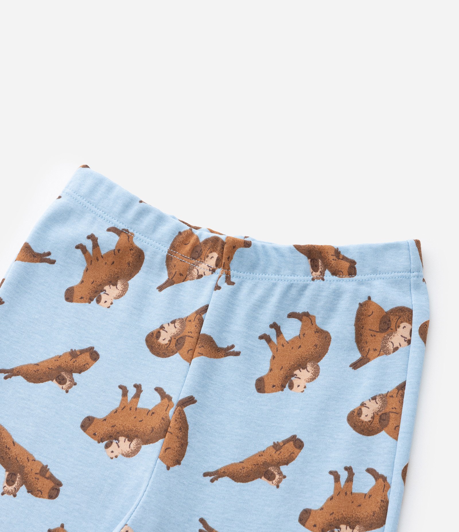 Pijama Infantil em Algodão com Estampa Capivaras - Tam 2 a 14 Anos Branco/Azul 6