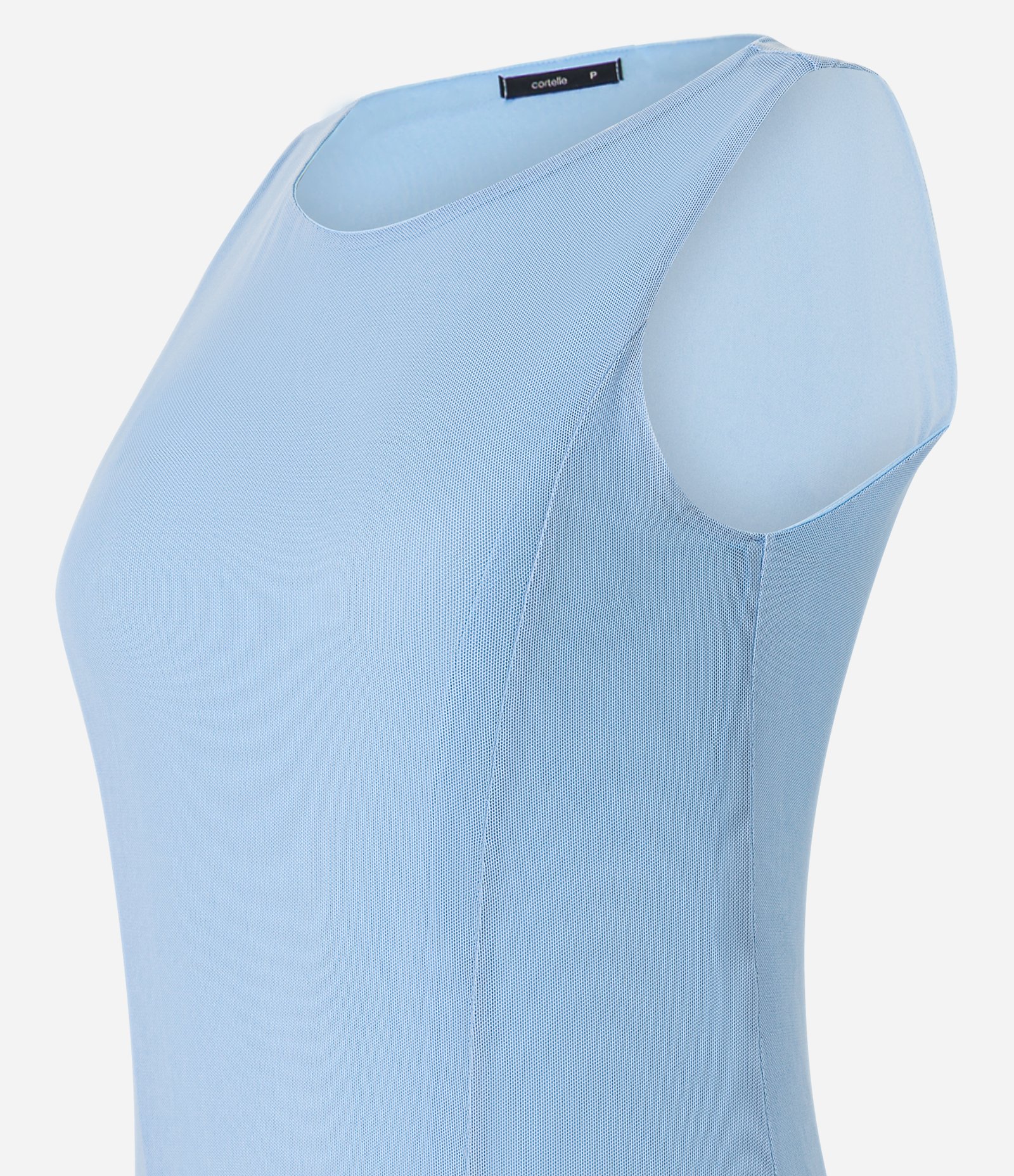 Vestido Longo em Tule com Fenda Frontal Azul 5