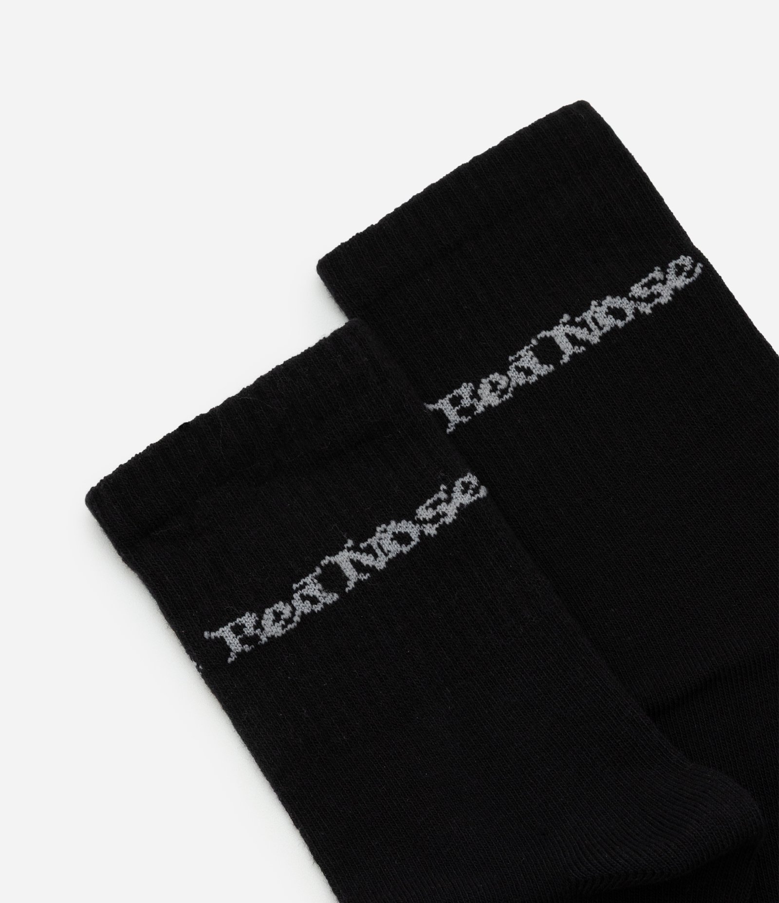 Kit 02 Meias Cano Alto com Estampa Lettering Red Nose Preto 4