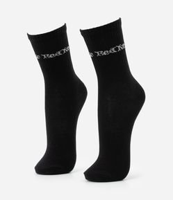 Kit 02 Meias Cano Alto com Estampa Lettering Red Nose