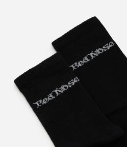 Kit 02 Meias Cano Alto com Estampa Lettering Red Nose