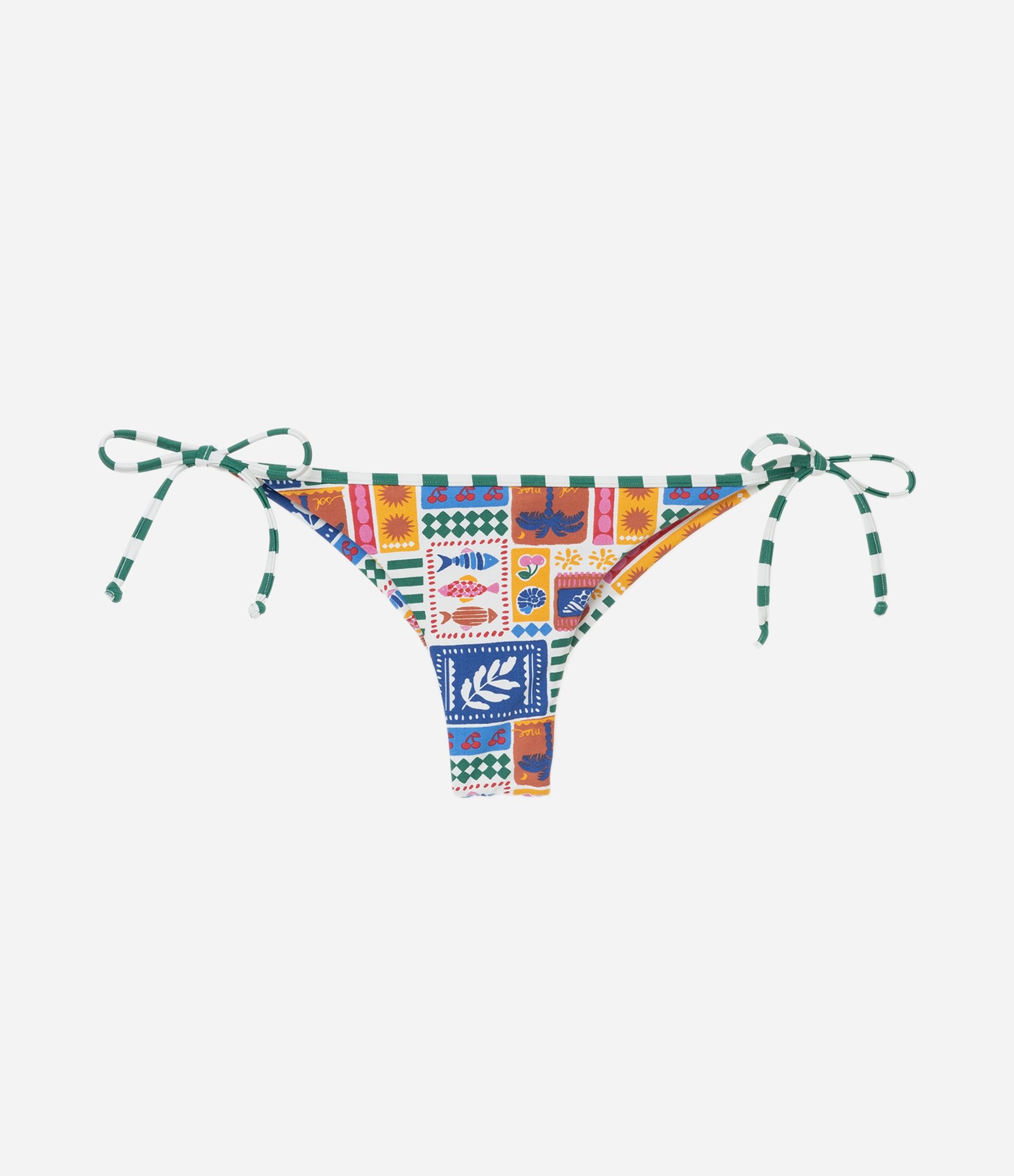 Biquíni Calcinha Lacinho em Microfibra com Estampa Tropical e Listras Multicores 5