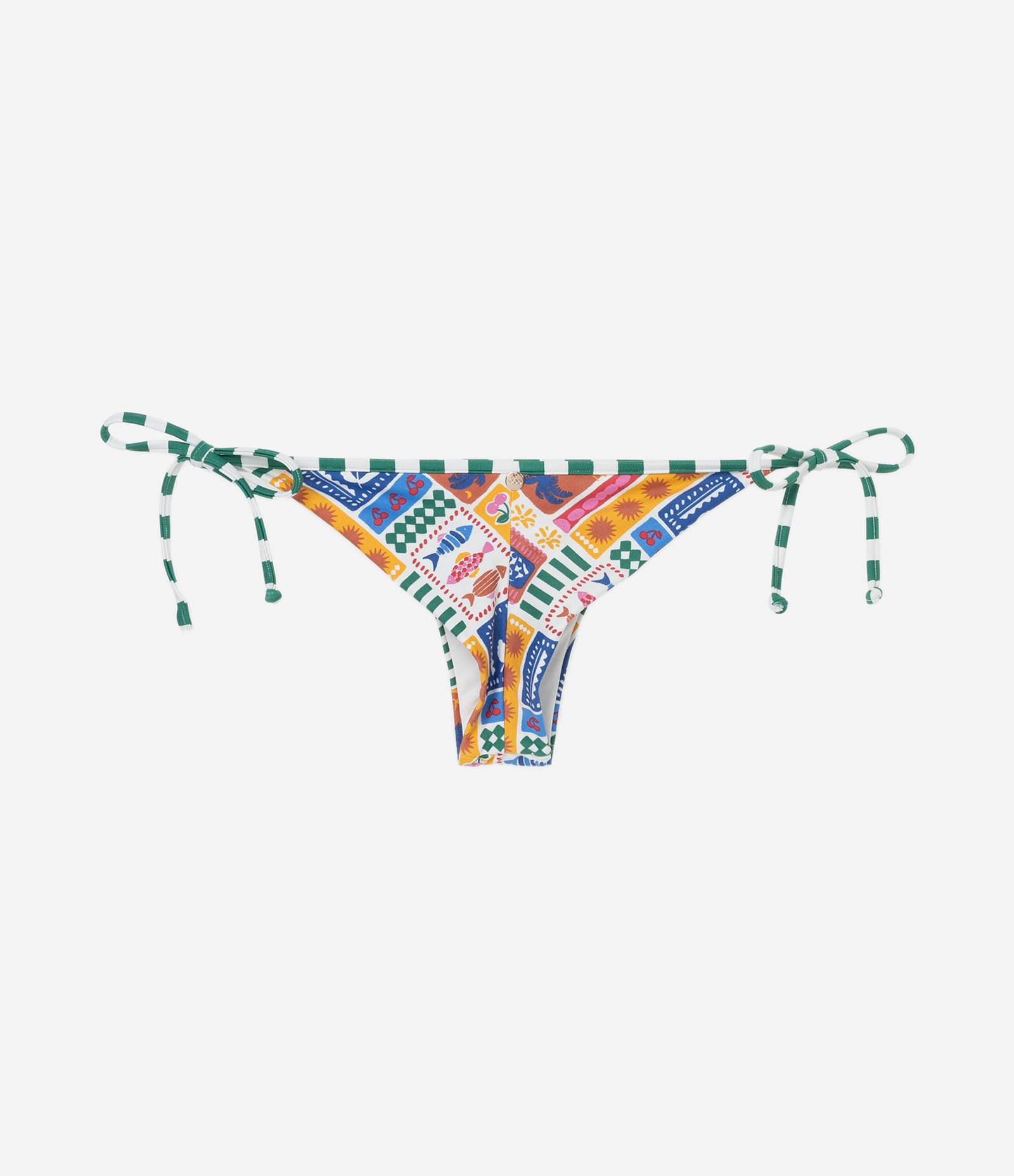 Biquíni Calcinha Lacinho em Microfibra com Estampa Tropical e Listras Multicores 6