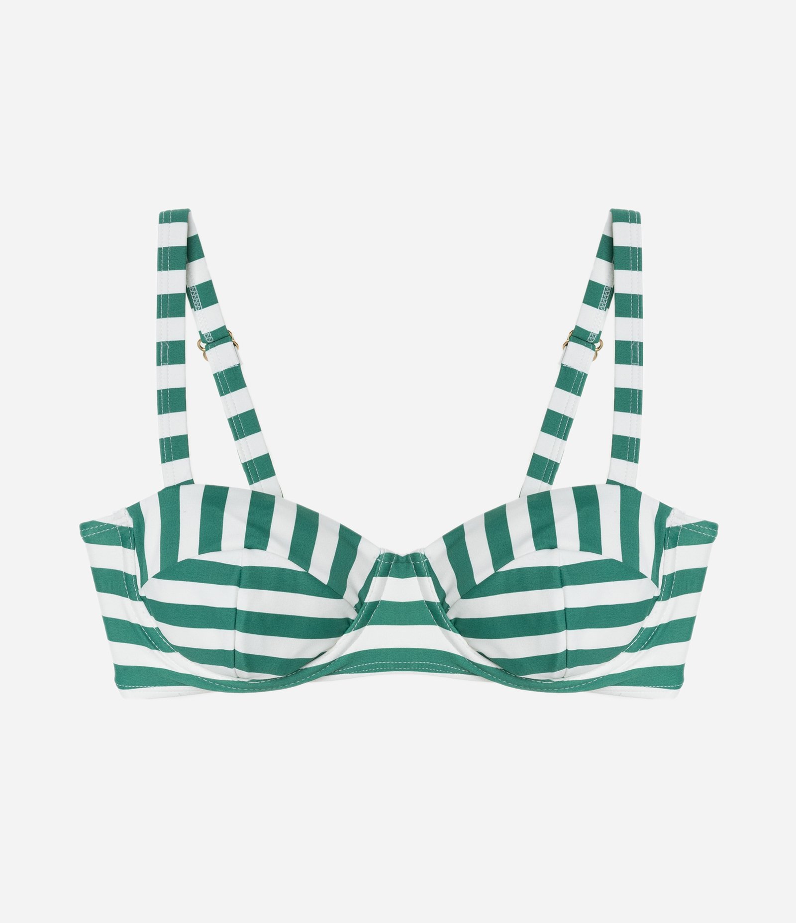 Biqíini Top Meia Taça em Microfibra com Estampa Listrada Verde 5