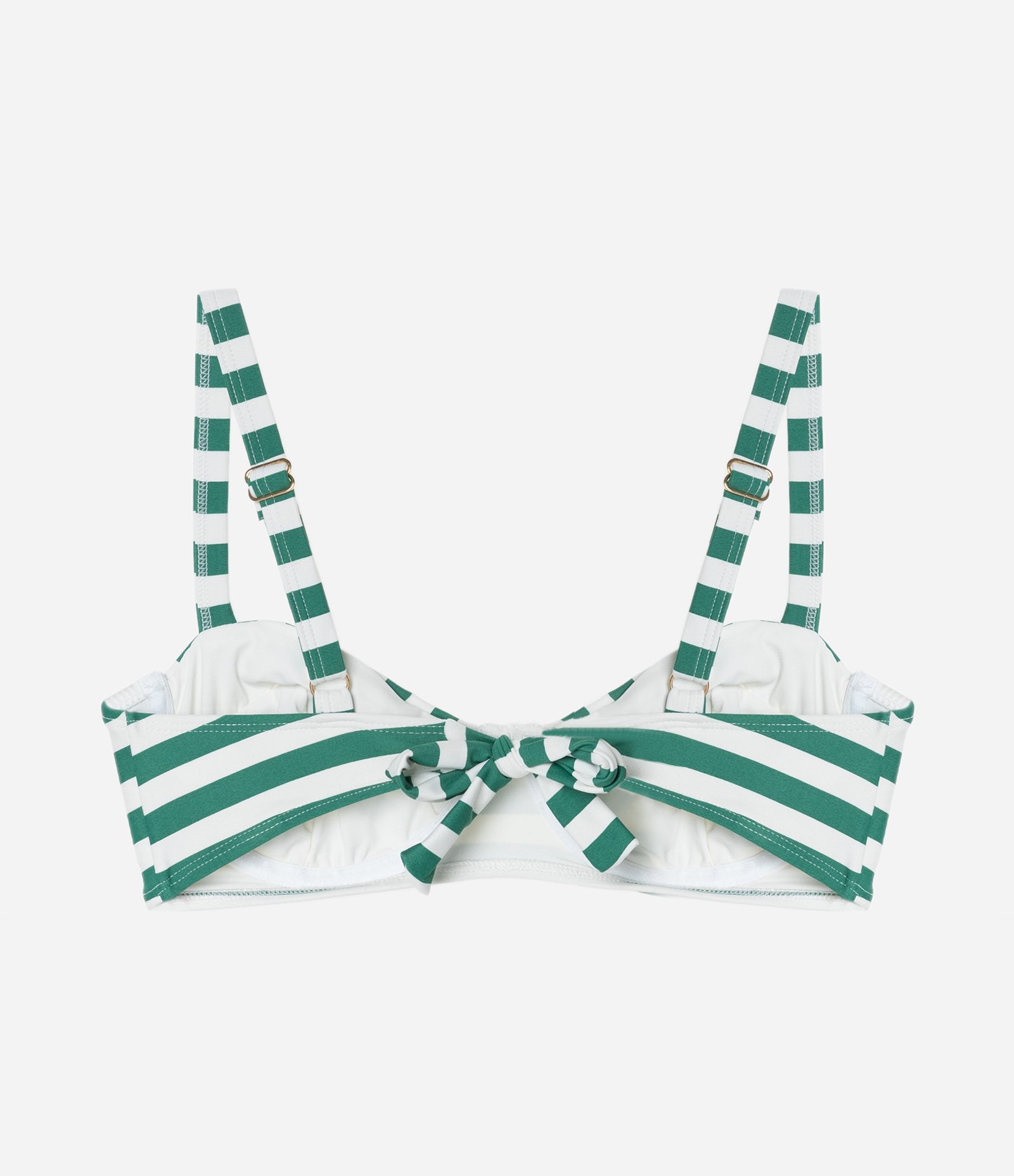 Biqíini Top Meia Taça em Microfibra com Estampa Listrada Verde 6