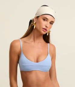 Biquíni Top Camisetinha em Microfibra com Recorte Horizontal