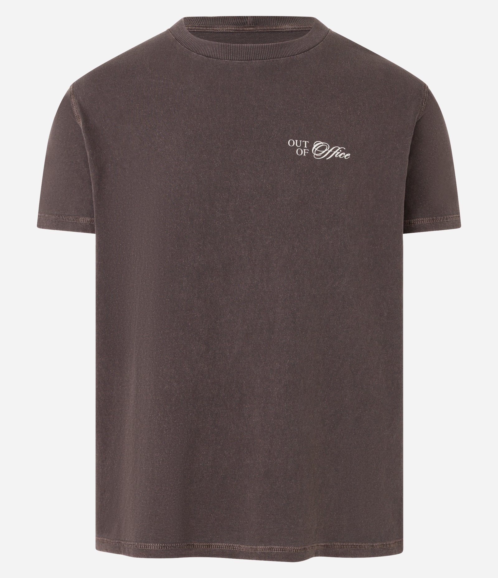 Camiseta Oversized Esportiva em Algodão Estonado com Estampa Out of Office Marrom 5