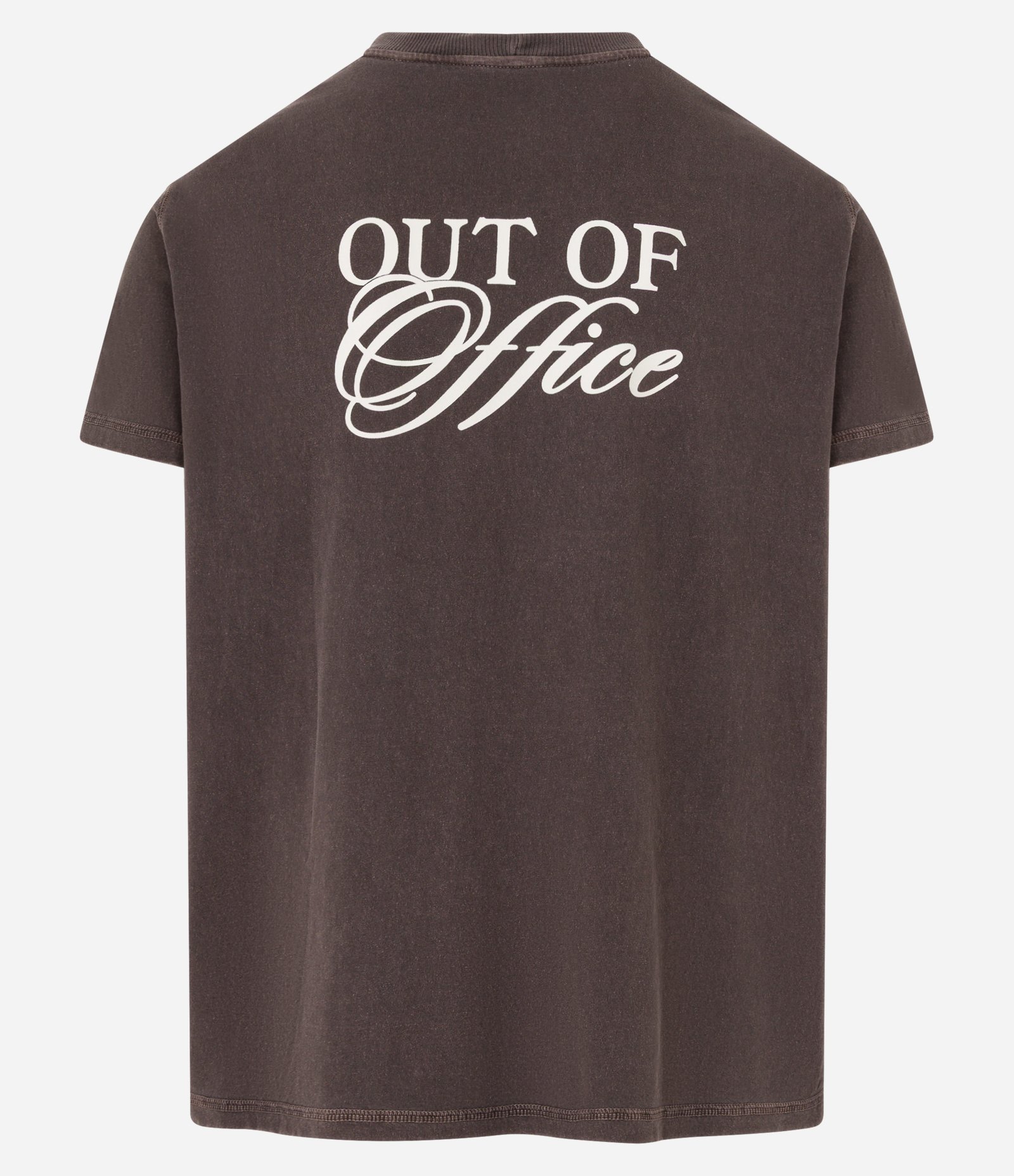Camiseta Oversized Esportiva em Algodão Estonado com Estampa Out of Office Marrom 6