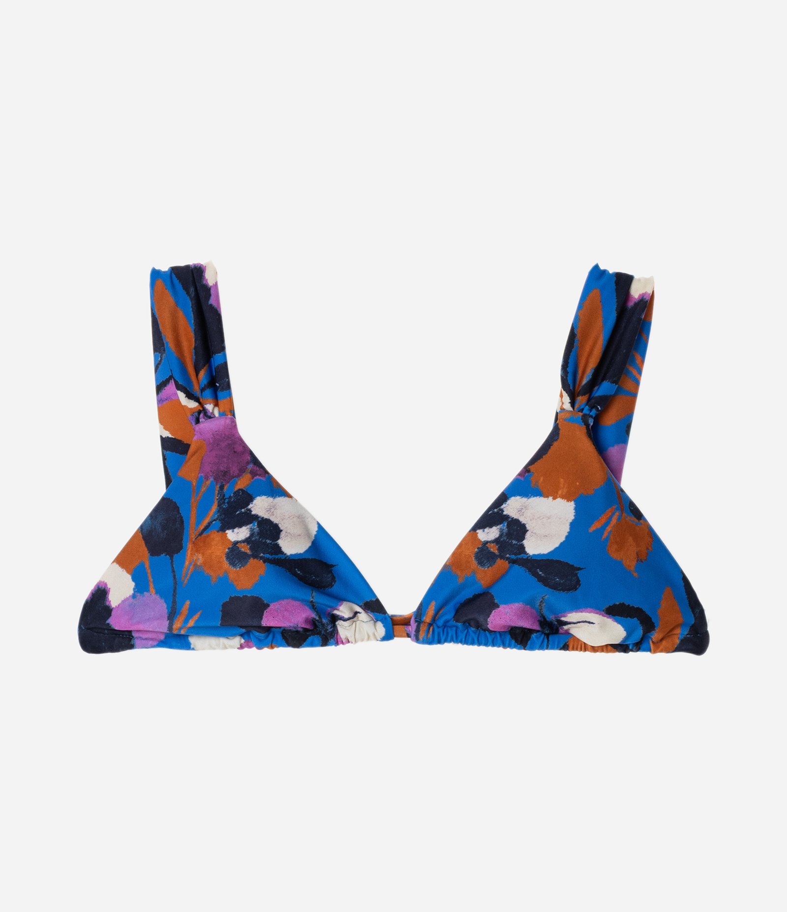 Biquíni Top Cortininha Alongado em Microfibra com Estampa Floral Azul 5