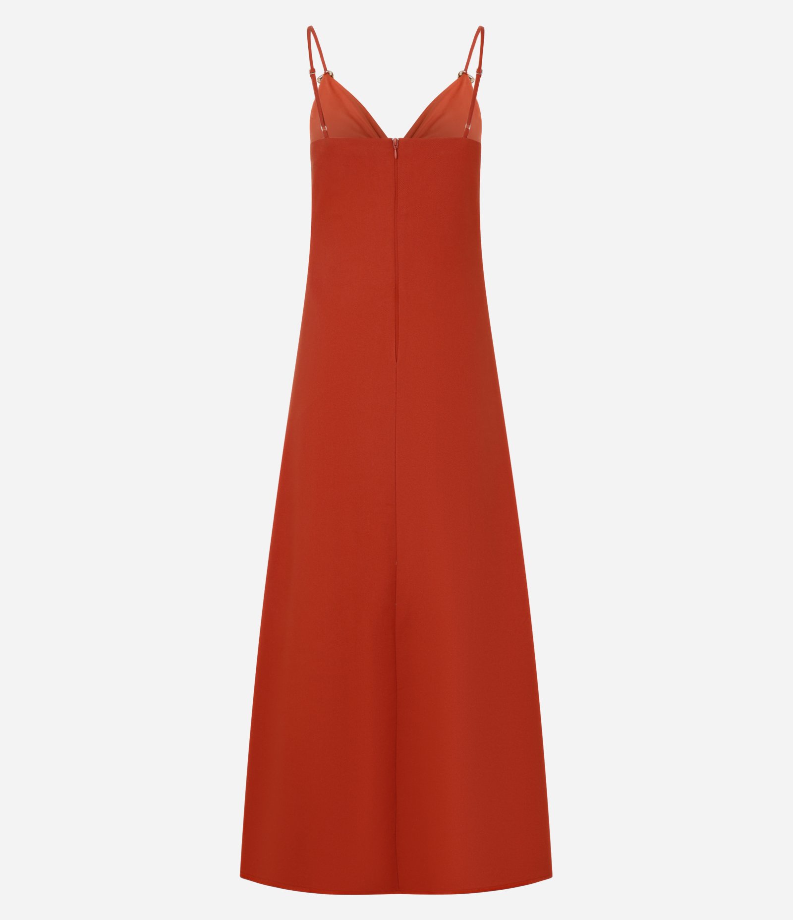 Vestido Midi em Viscolinho com Recorte Cut Out e Aviamentos Vermelho 9