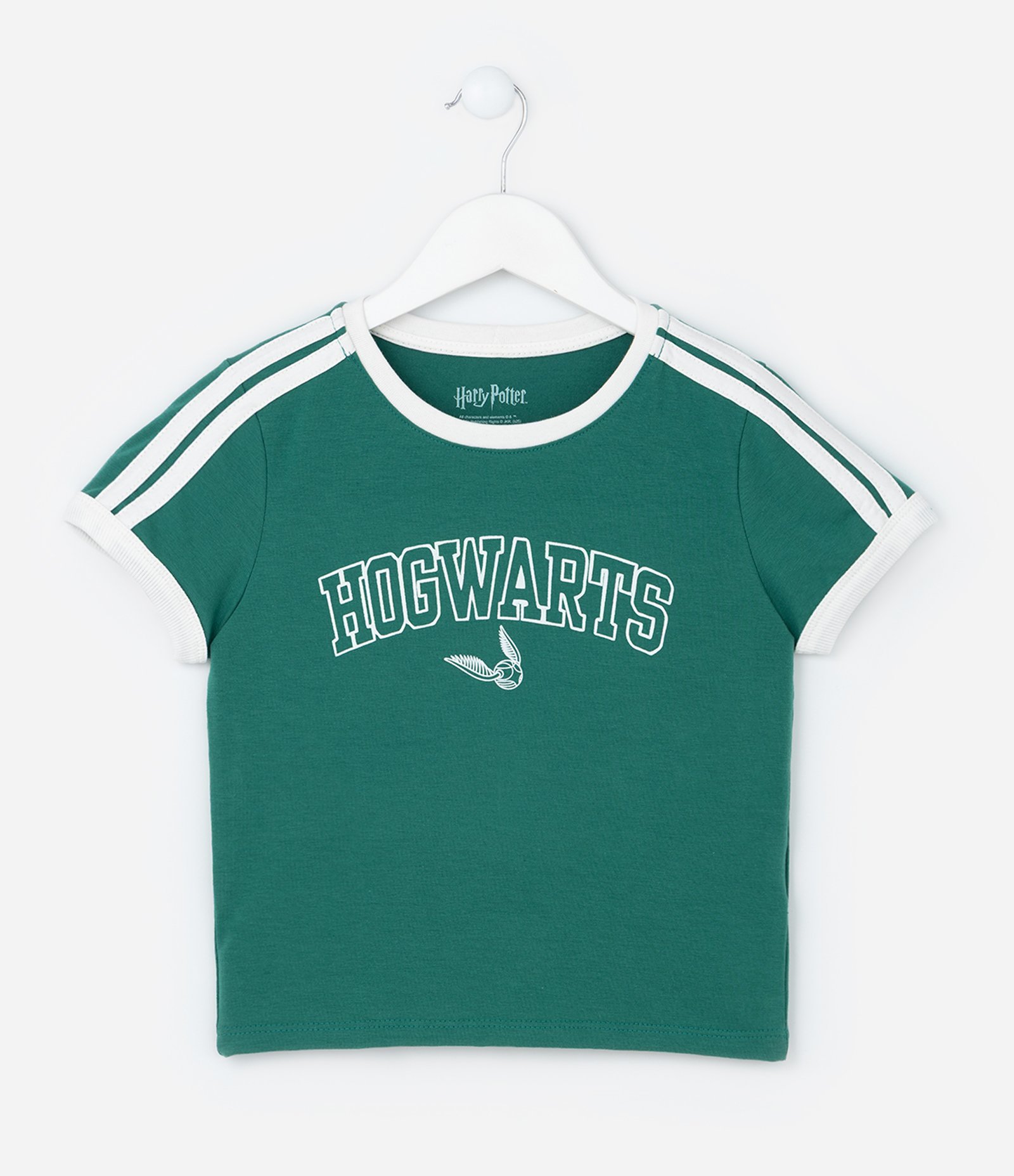 Camiseta Infantil College com Estampa Hogwarts - Tam 5 a 14 Anos Verde 1