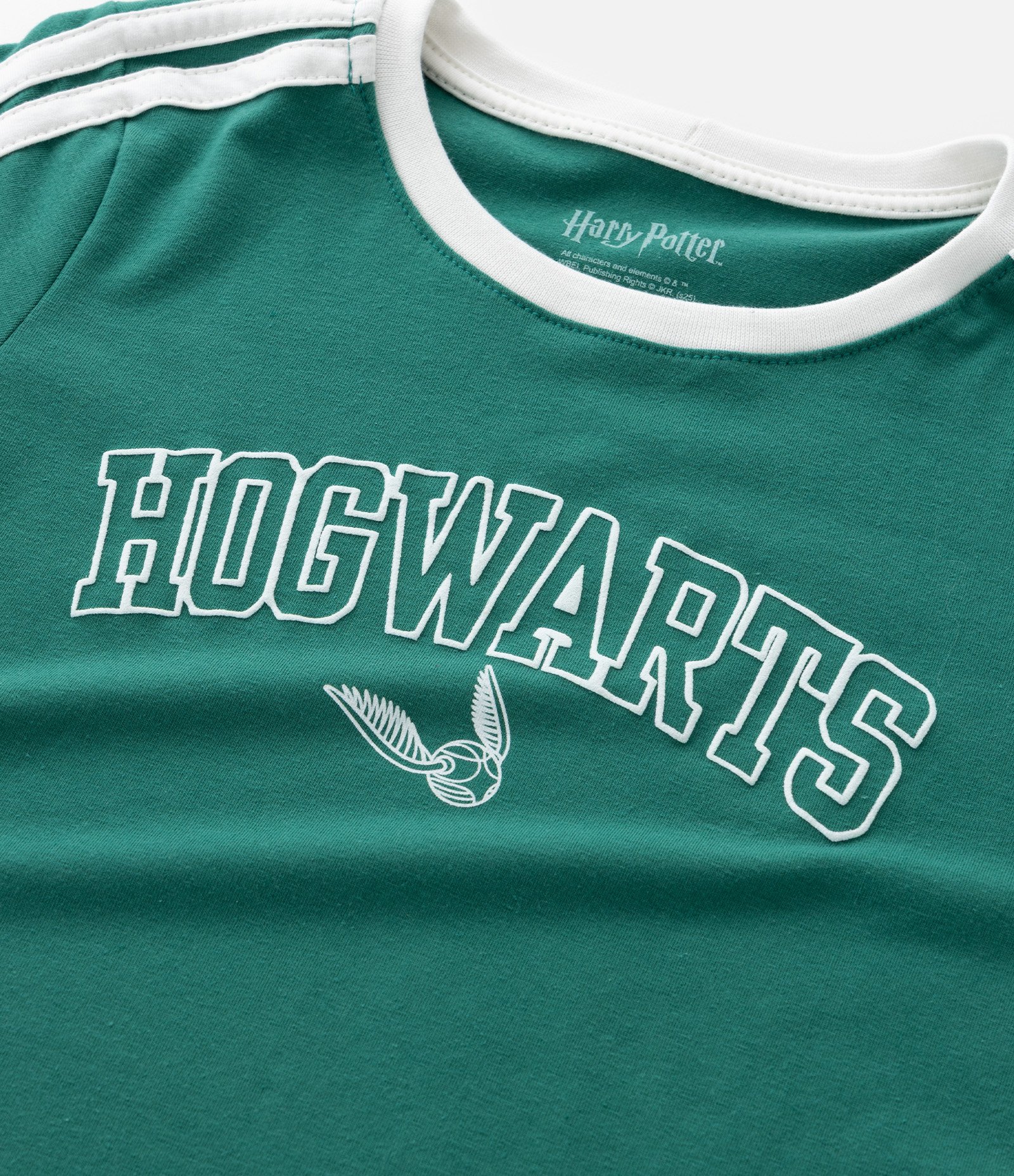 Camiseta Infantil College com Estampa Hogwarts - Tam 5 a 14 Anos Verde 6