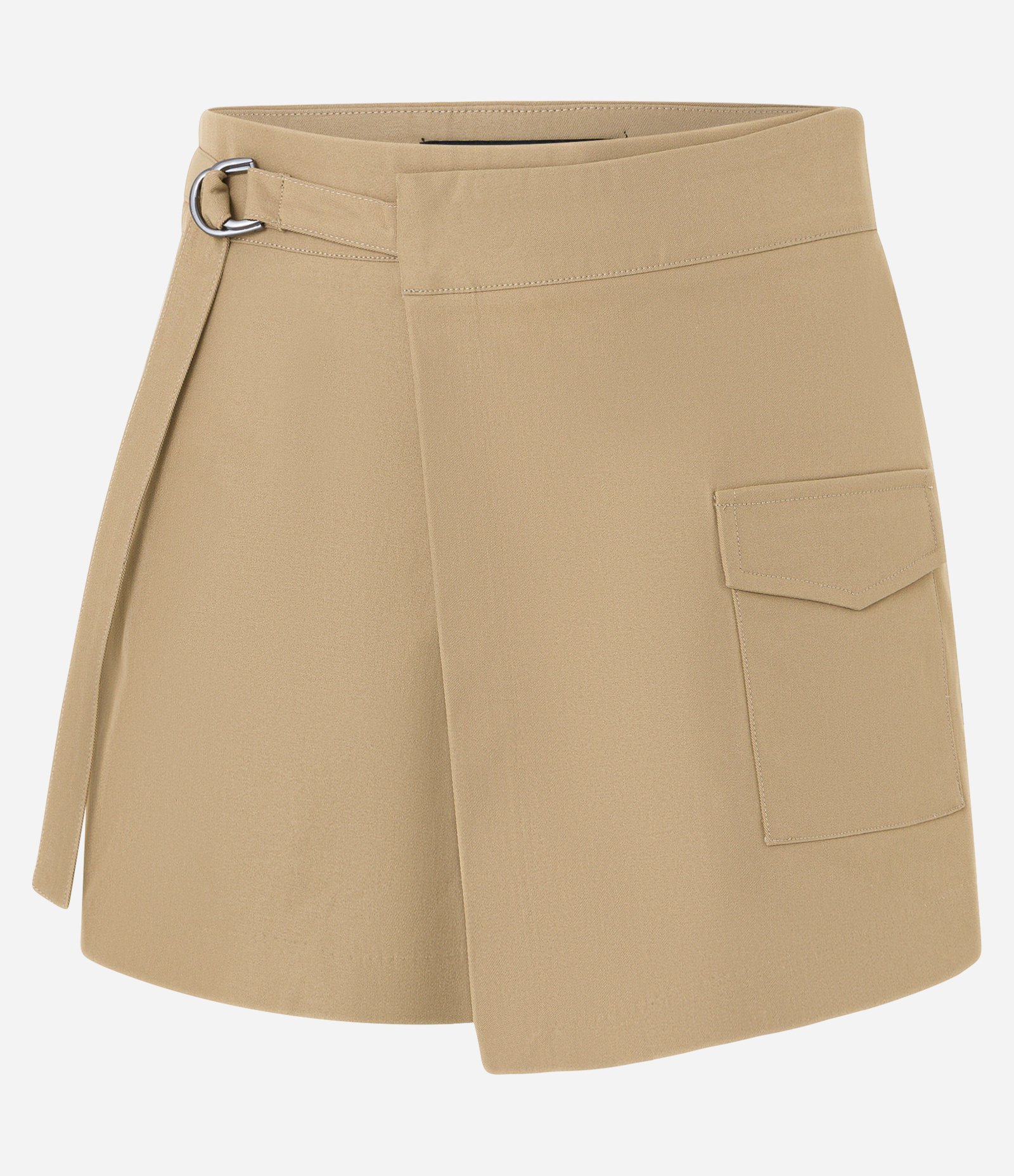 Bermuda em Alfaiataria com Fivela e Bolso Frontal Bege 8
