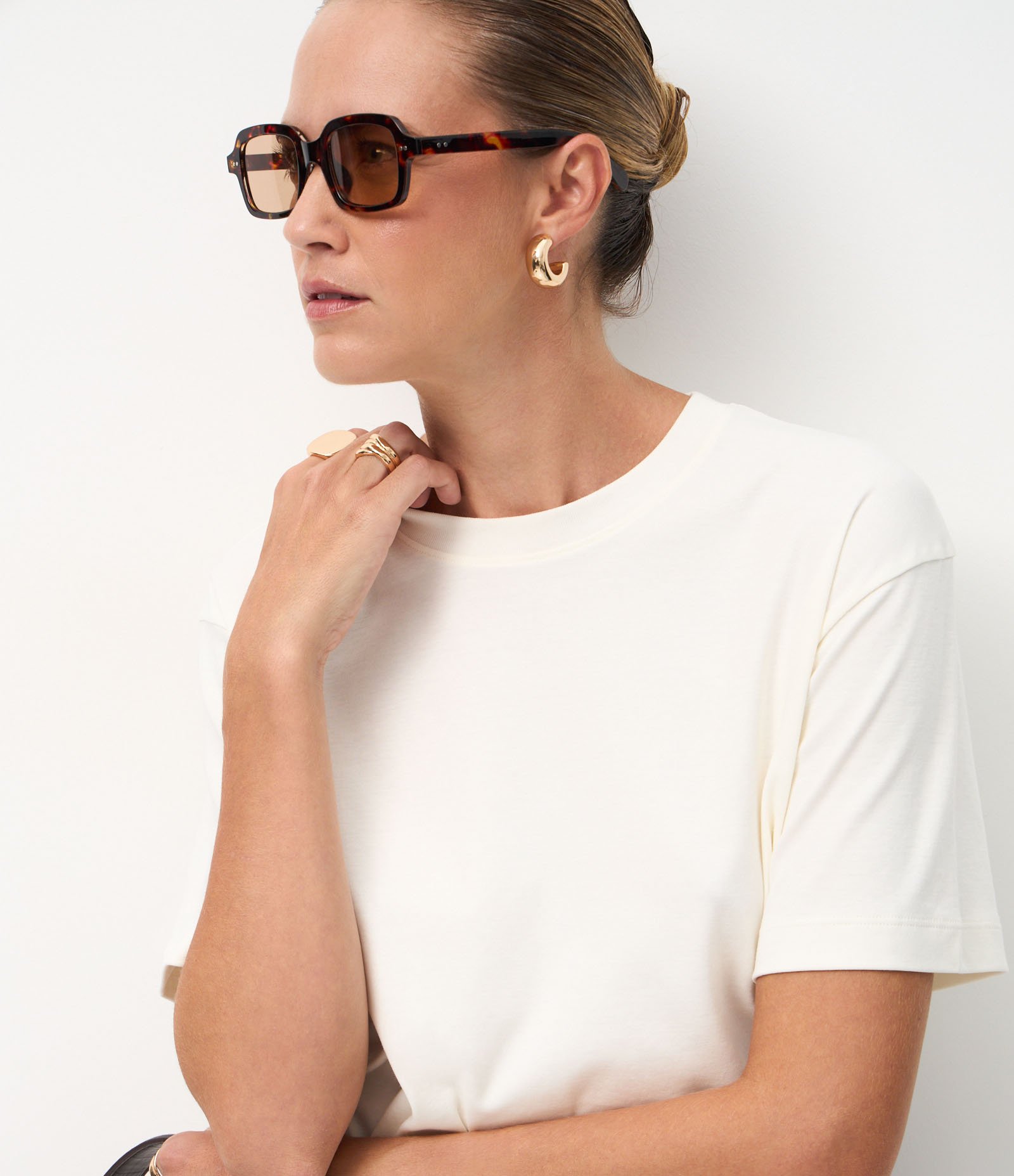 Camiseta em Algodão Peruano com Gola Redonda Off White 4