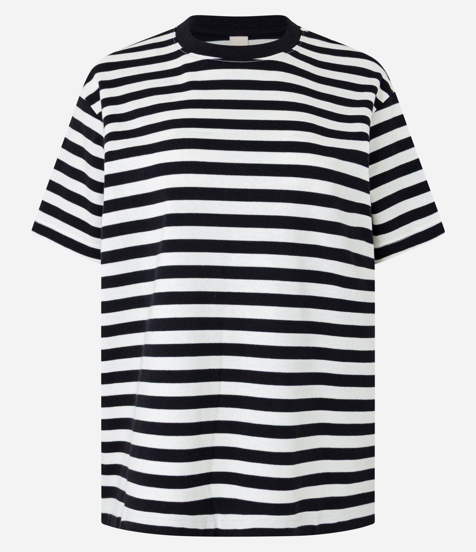 Camiseta Oversized em Algodão Peruano com Listras Horizontais Preto/Branco 5
