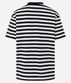 Camiseta Oversized em Algodão Peruano com Listras Horizontais