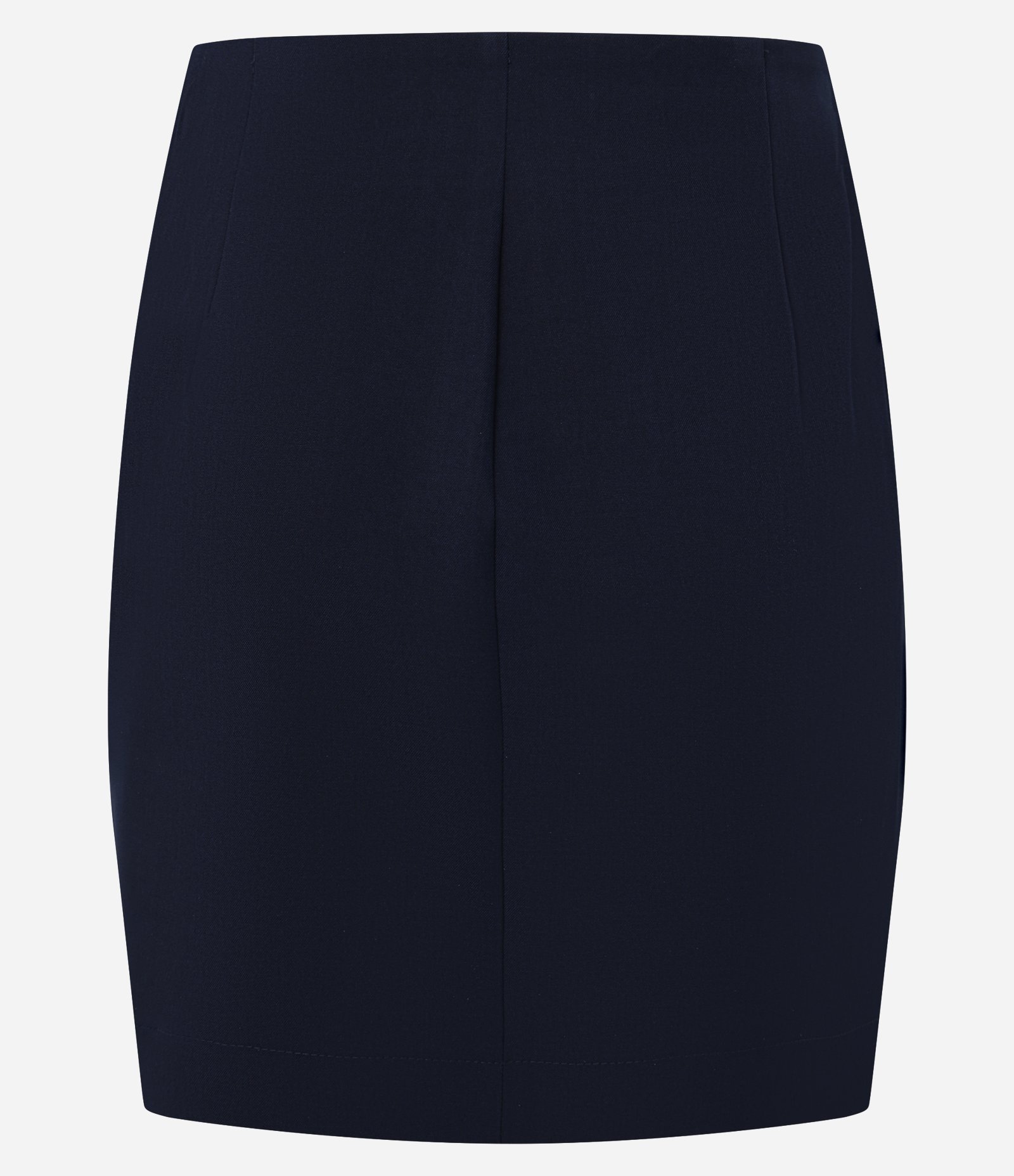 Saia Reta Curta Alfaiatada com Transpasse e Botões Azul Marinho 6