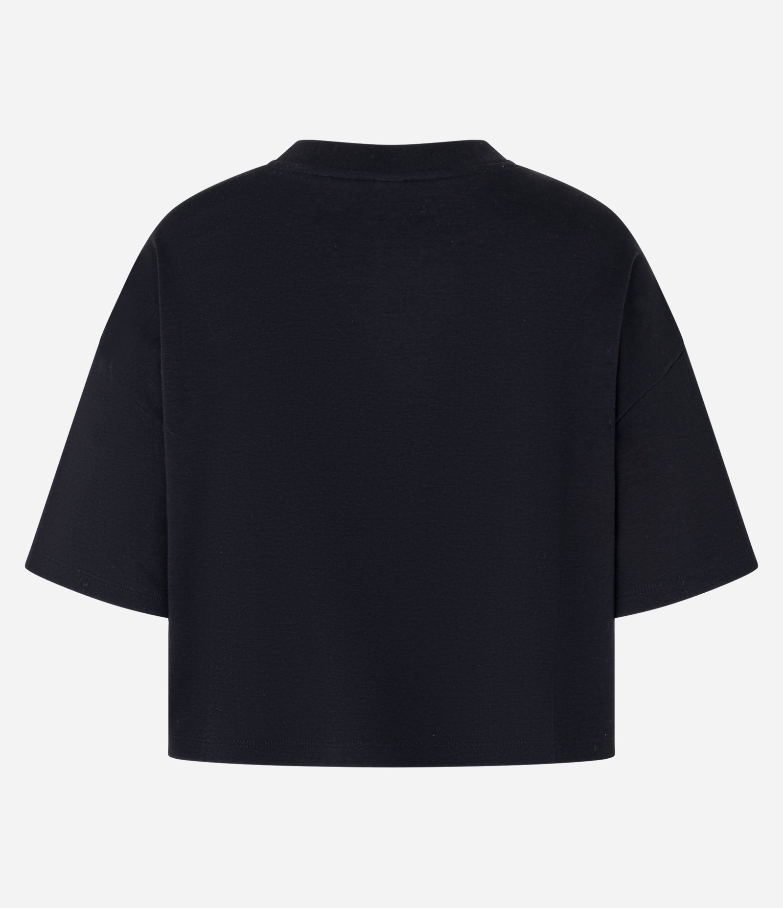 Camiseta Boxy em Algodão Peruano com Manga Ampla Preto 6