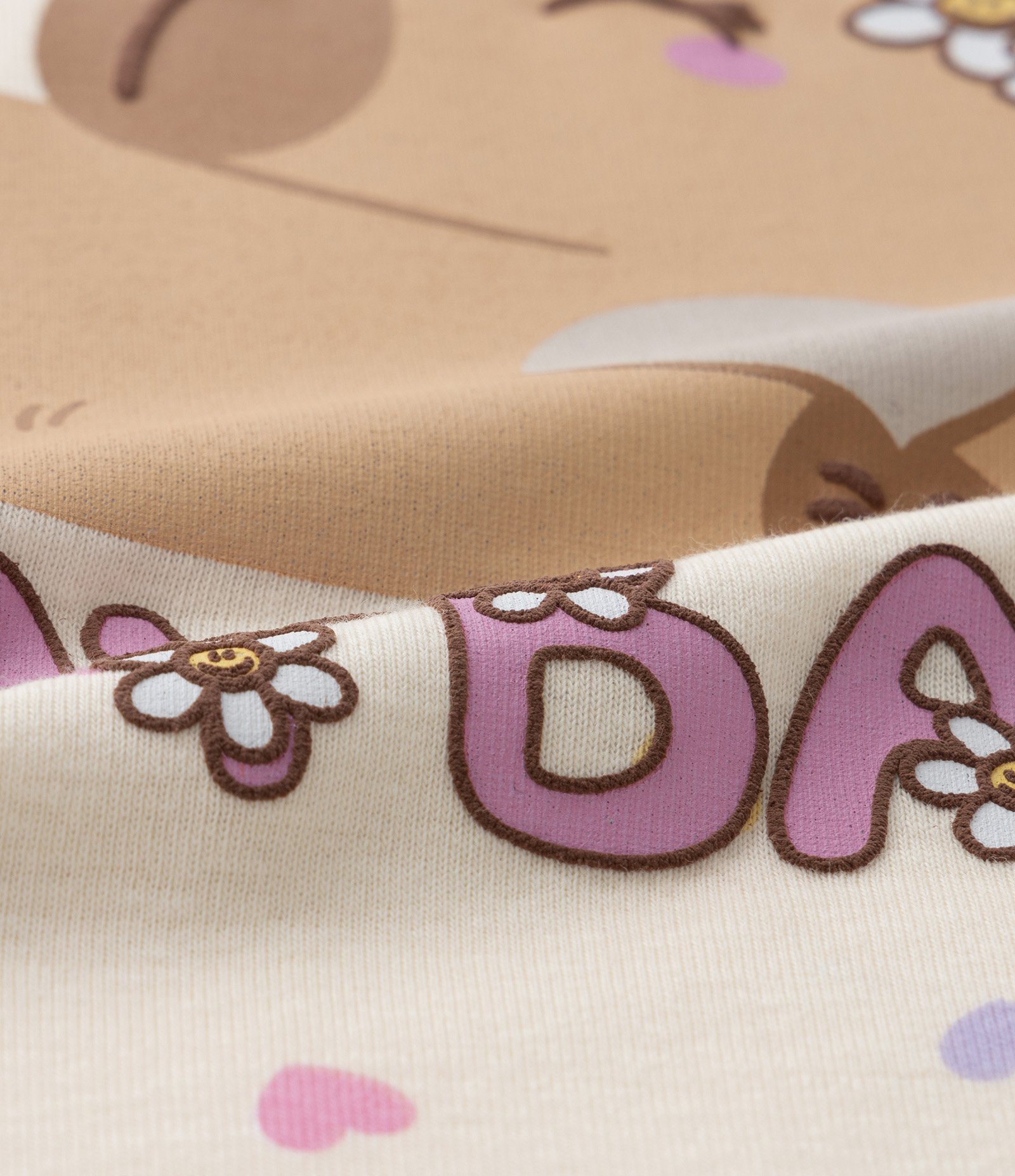 Camisola Infantil em Ribana com Estampa Capivara - Tam 4 a 14 Anos Bege 3