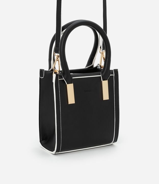 Bolsa Transversal Pequena com Detalhes Bipolar