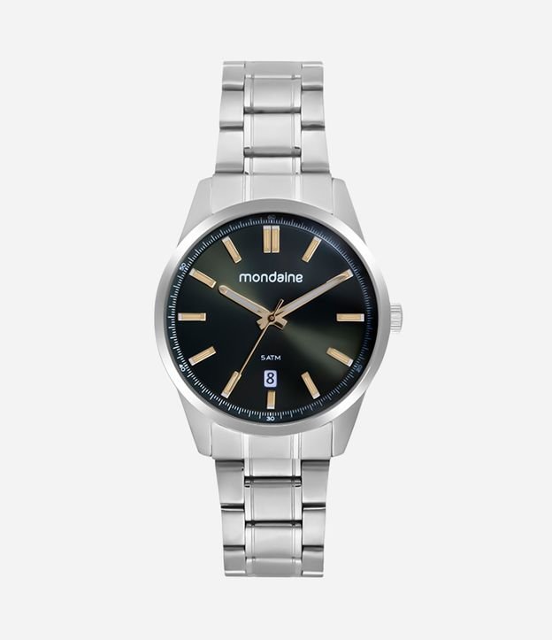Relógio Analógico Cromado Masculino Mondaine