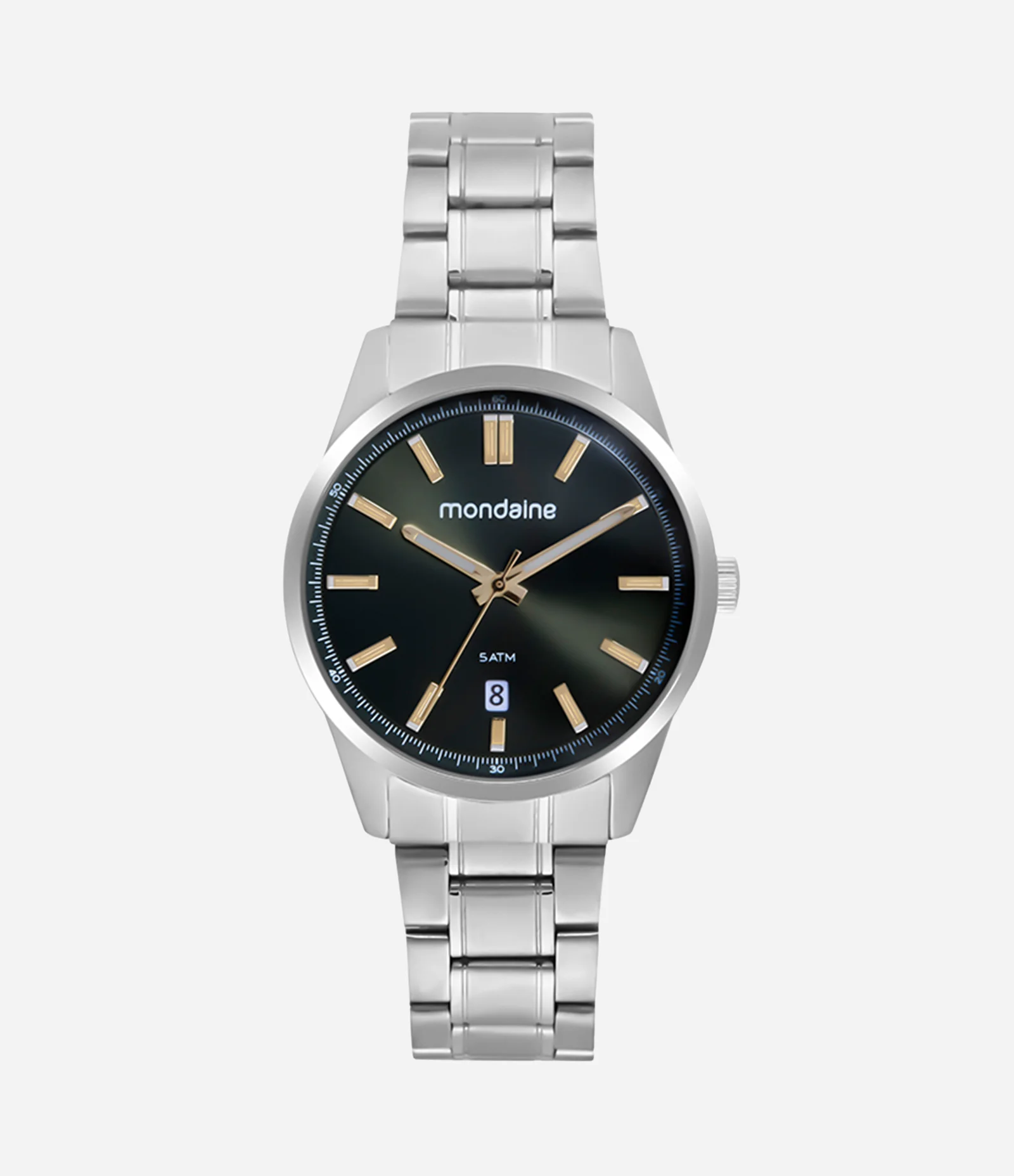 Relógio Analógico Cromado Masculino Mondaine Prata 1