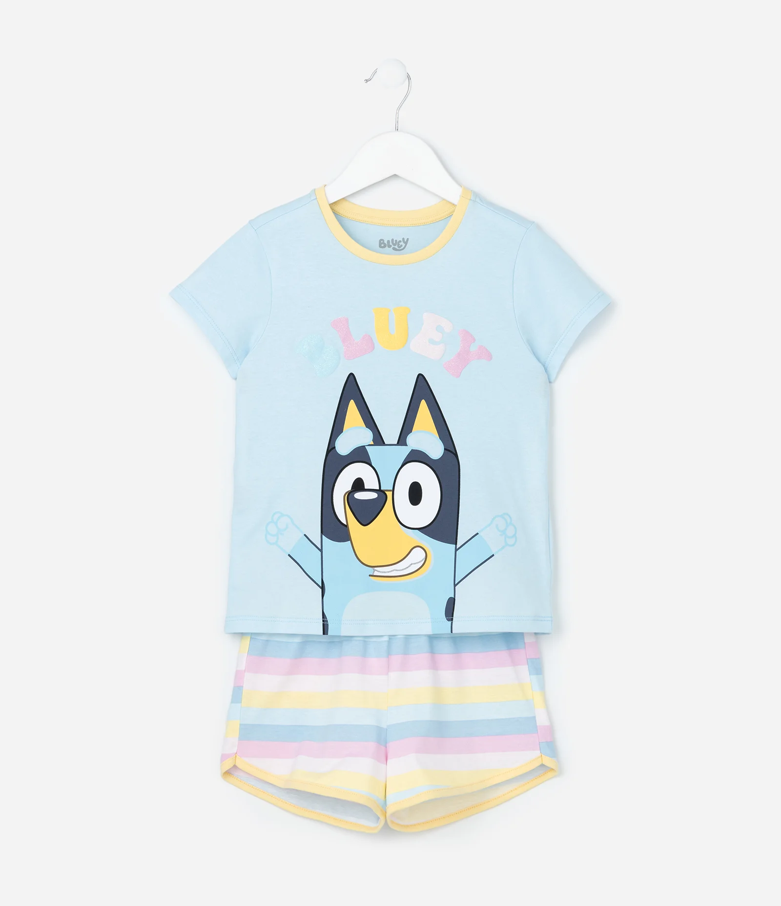 Pijama Infantil com Estampa Bluey e Listras - Tam 3 a 8 Anos Multicores 1