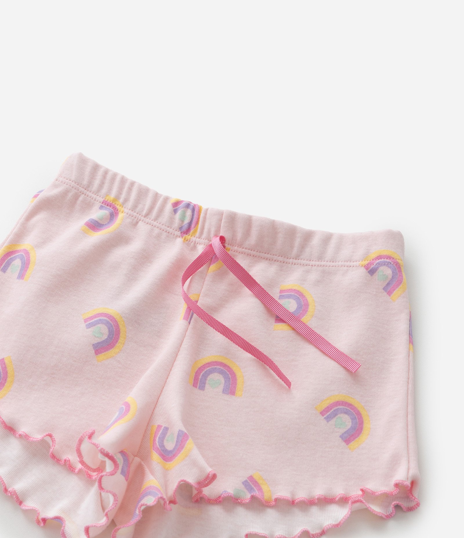 Pijama Curto Infantil com Estampa de Gatinho com Bochechas de Pompom - Tam 1 a 4 Anos Rosa claro 11