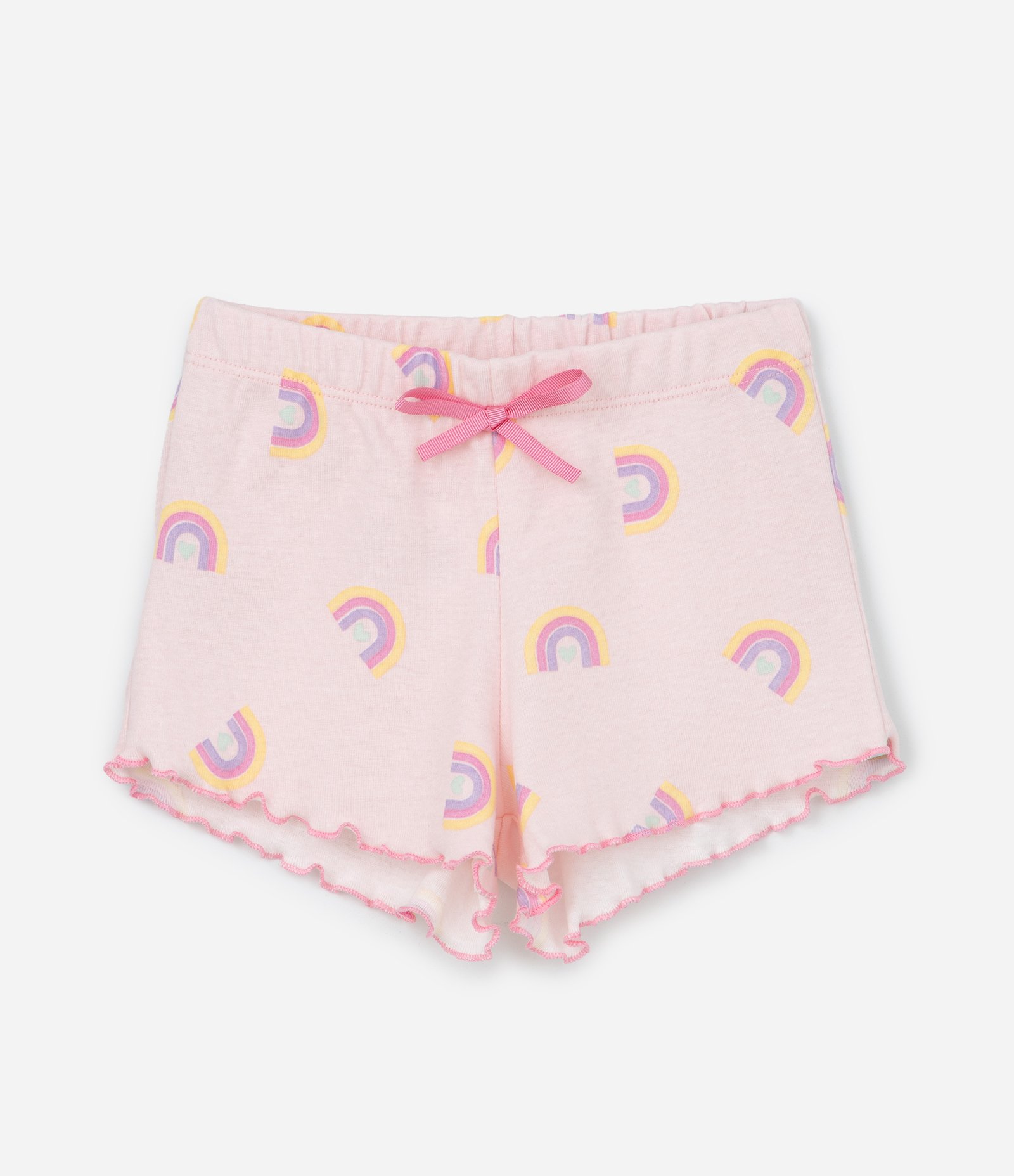 Pijama Curto Infantil com Estampa de Gatinho com Bochechas de Pompom - Tam 1 a 4 Anos Rosa claro 4