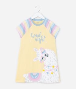 Camisola Infantil com Pompons e Estampa Lhama - Tam 5 a 14 Anos