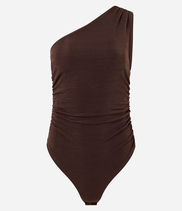 Body com Um Ombro Só e Franzidos Laterais