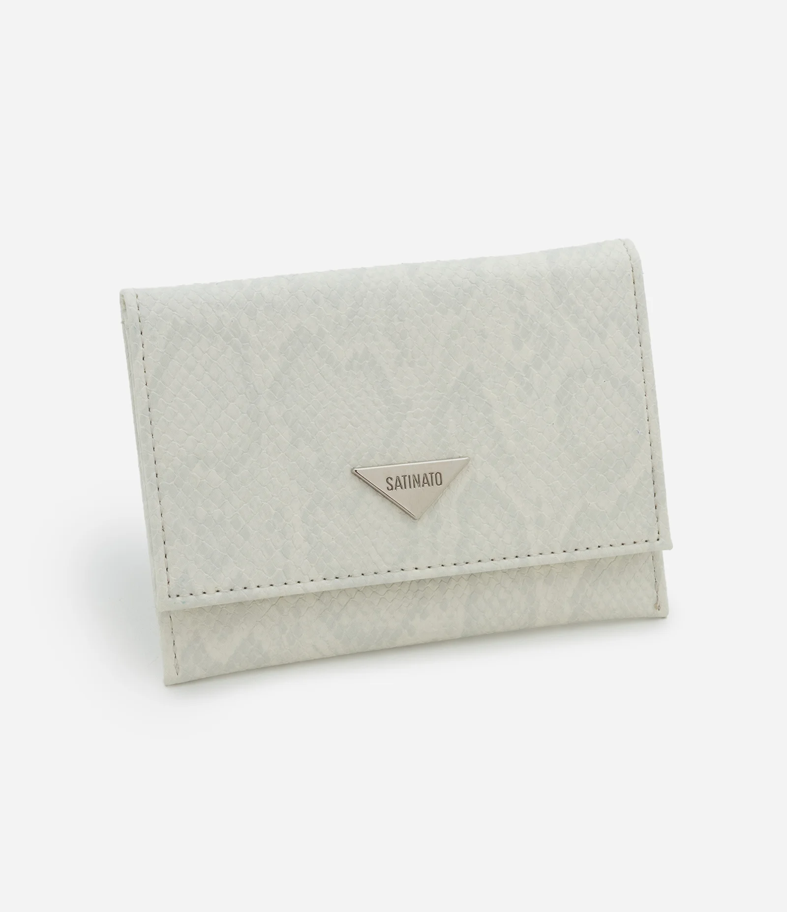 Carteira Envelope Pequena com Estampa Animal Print Cobra Off White 1