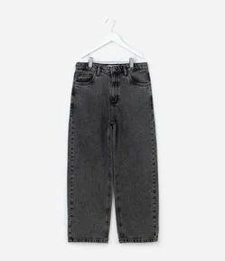 Calça Baggy Infantil em Jeans - Tam 5 a 14 Anos