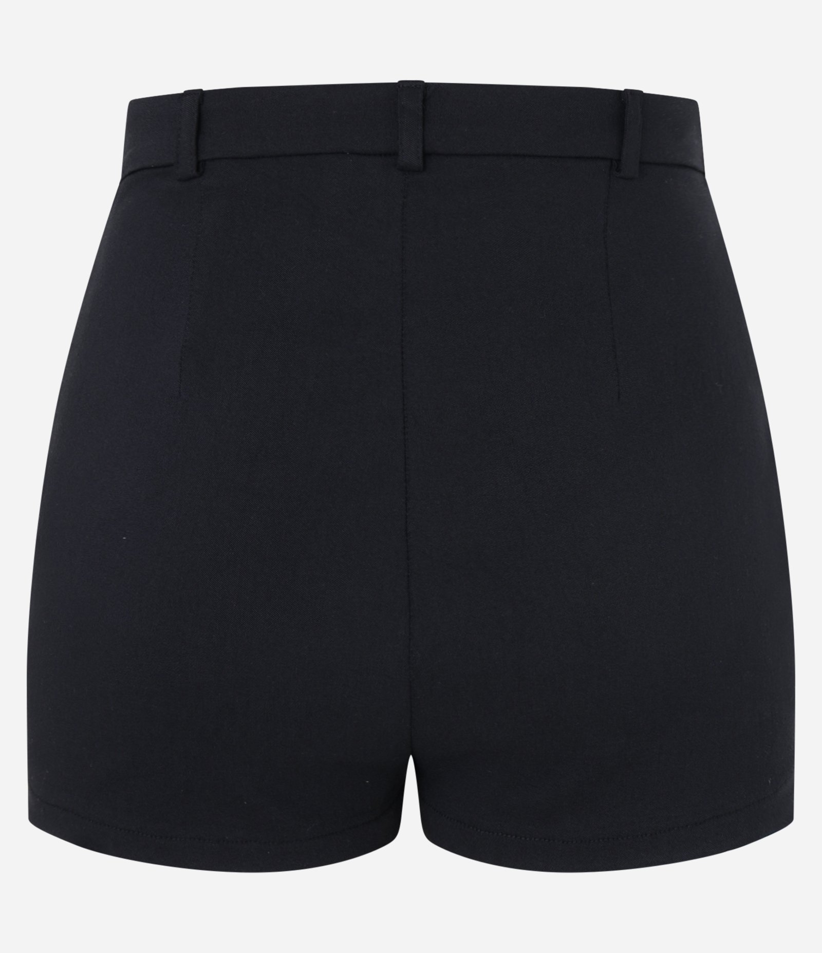 Short Curto em Bengaline com Passantes no Cós Preto 2