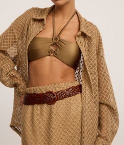 Cinto Largo com Efeito Tressê Boho Romântico