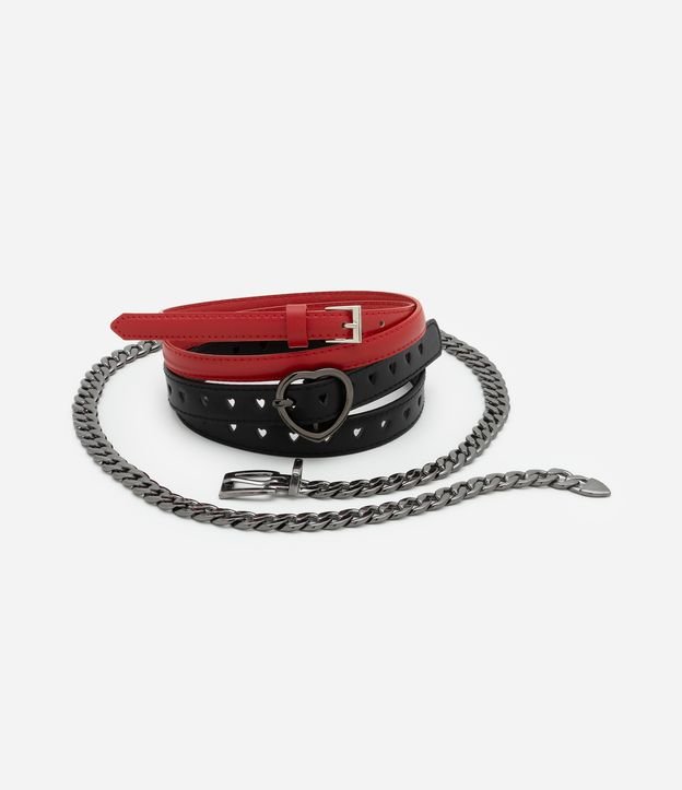 Cor: Preto/Vermelho/Prata | Tamanho: 90cm