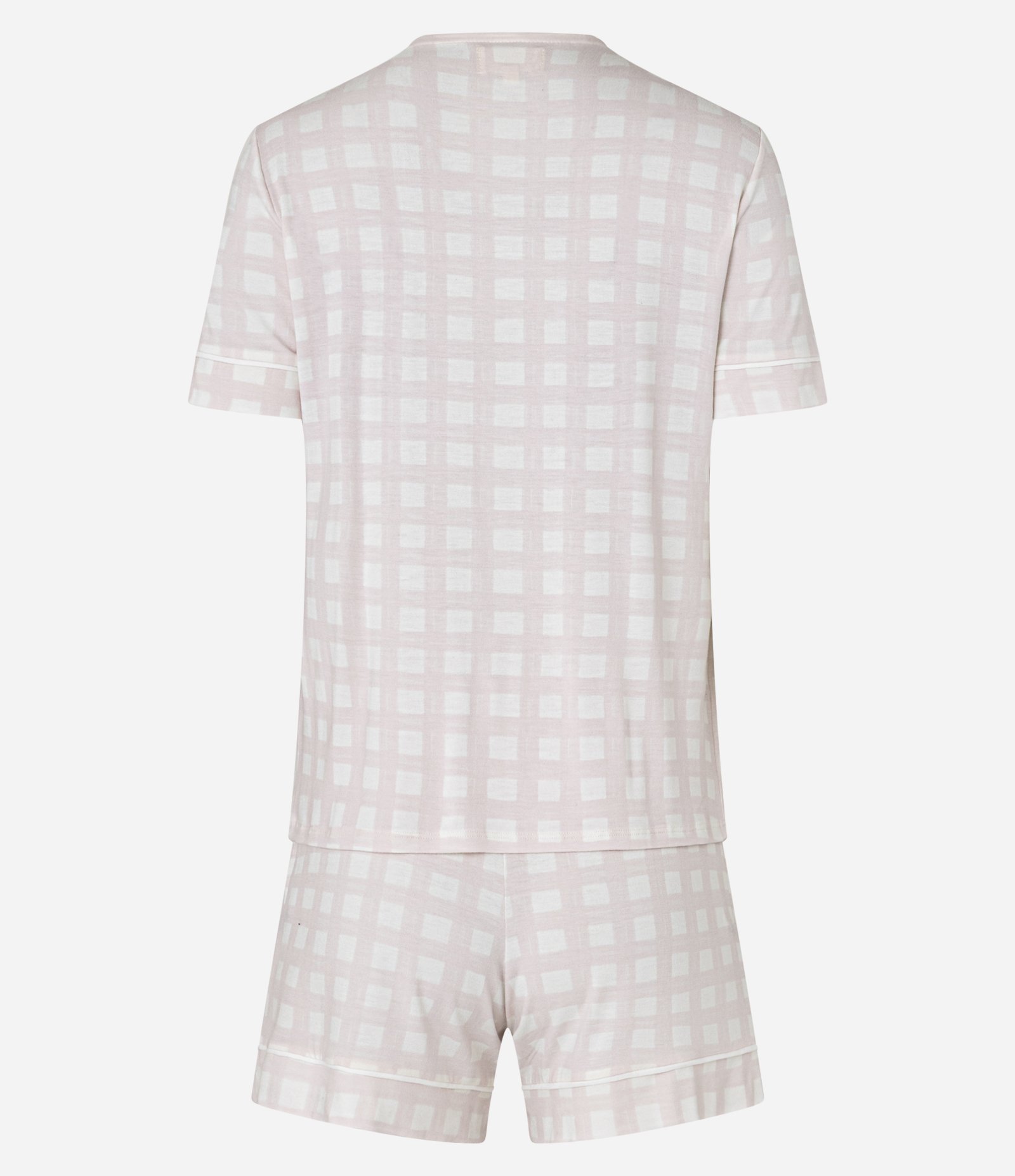 Pijama Short Doll em Viscose com Estampa Xadrez Vichy Rosa 6