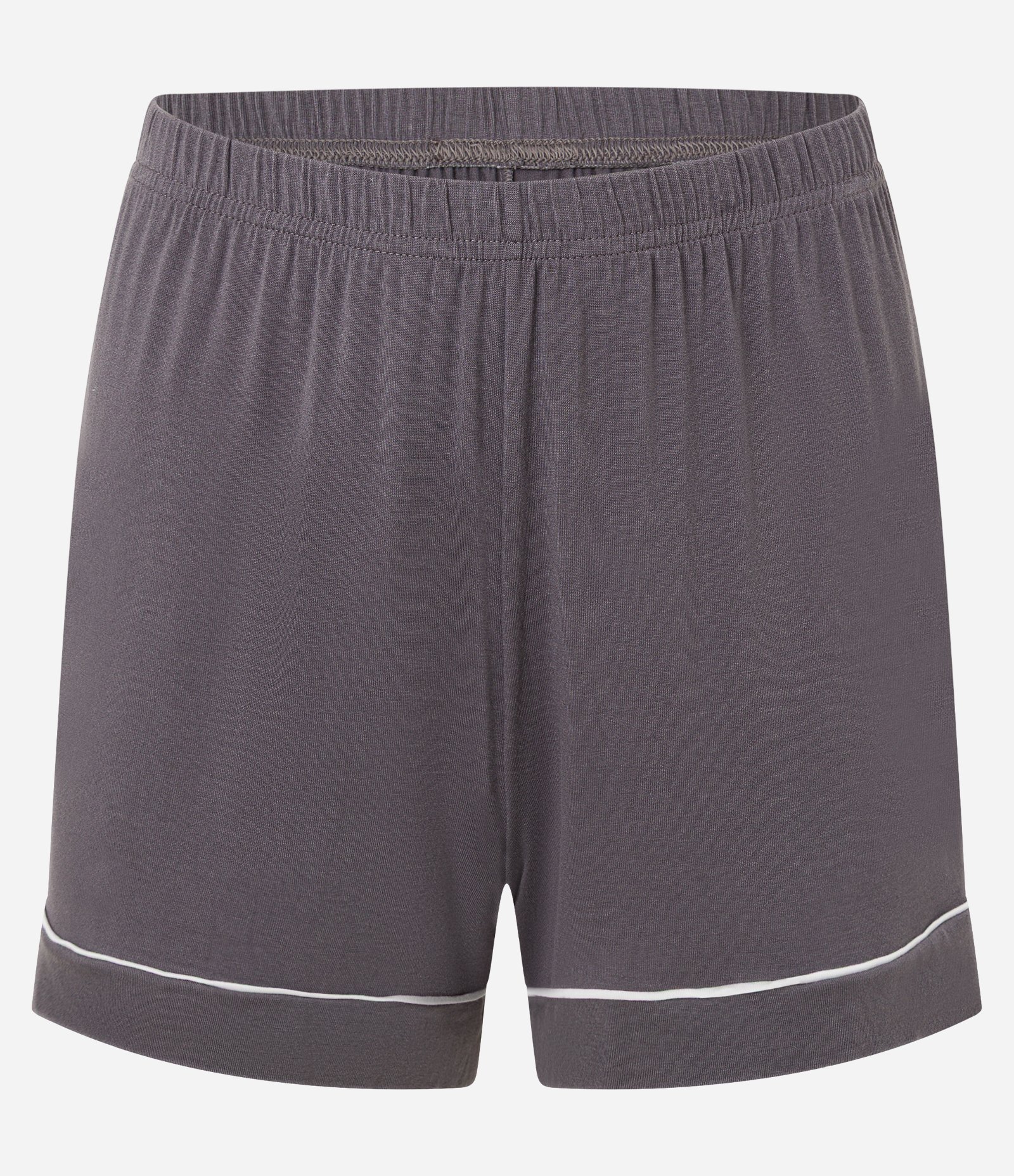 Pijama Short Doll em Viscose com Vieses Contrastantes Cinza 6