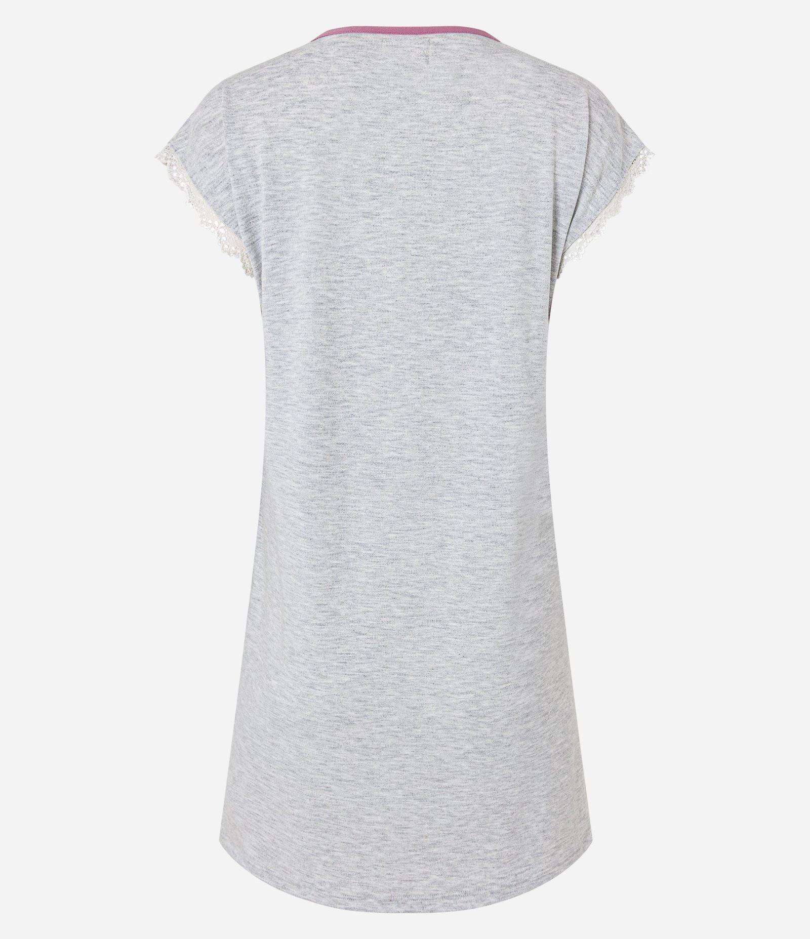 Camisola Curta com Detalhe de Renda e Viés Contrastante Cinza 6