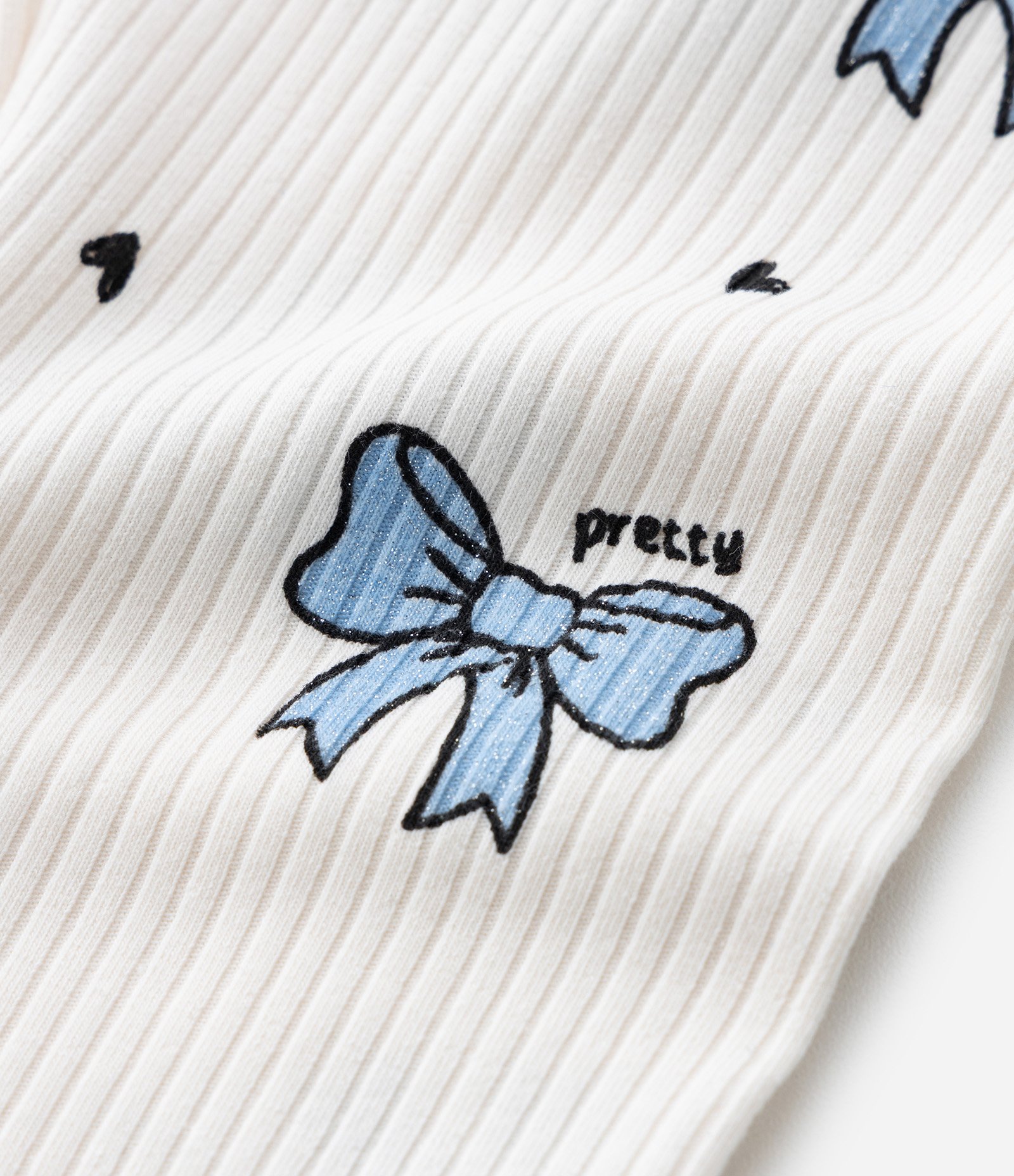 Calça Legging Infantil Canelada Estampa Laços - Tam 1 a 6 Anos Off White 4